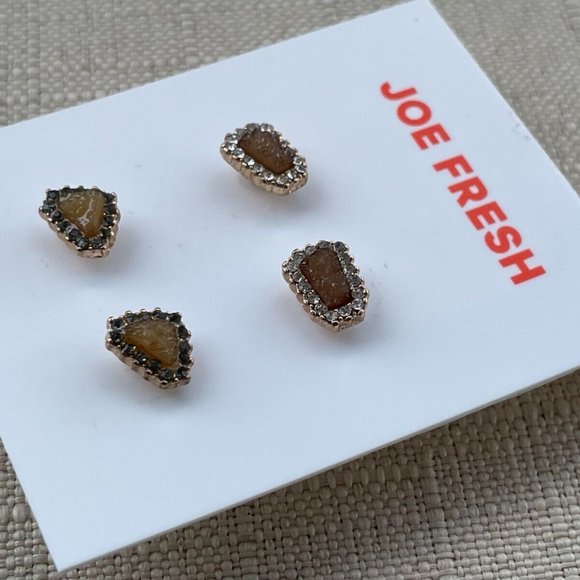 Joe Fresh Women Earrings Stud Ear Jewelry Set of 2 Earrings New - Picture 3 of 9